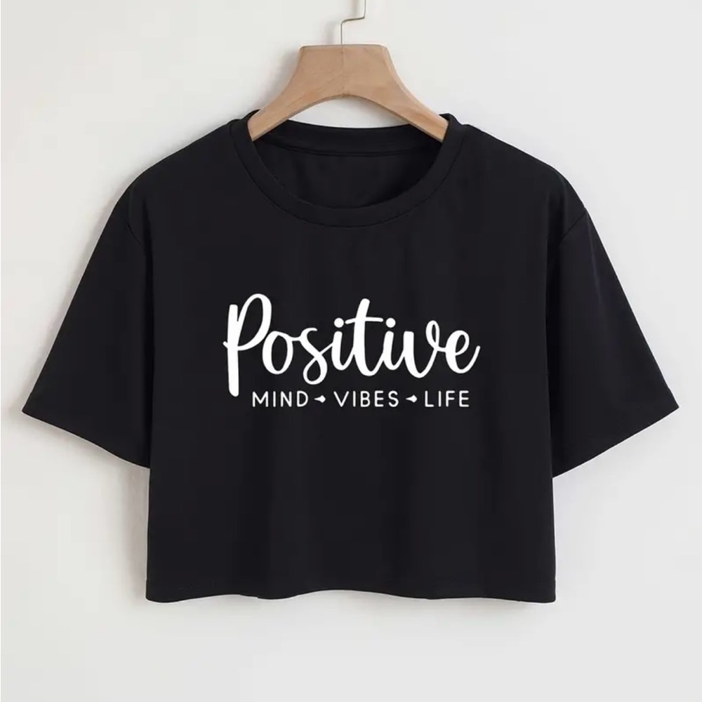 Black Graphic Tee with Positive Message